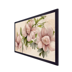 Pink 3d Floral Floating Frame Canvas Wall Painting