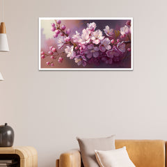 Beautiful Floral Pink Cherry Blossom Floating Frame Canvas wall Painting