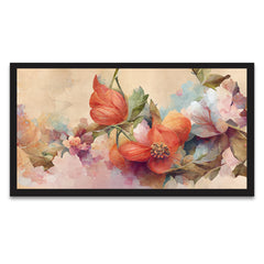 Luxurious Framed Art Print Canvas 3D Floral Floating Framed Canvas Wall Painting