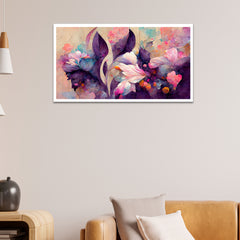 Multicolor 3D Abstract Floral Floating Frame Canvas Paintings