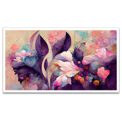 Multicolor 3D Abstract Floral Floating Frame Canvas Paintings