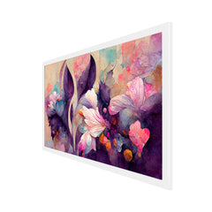 Multicolor 3D Abstract Floral Floating Frame Canvas Paintings