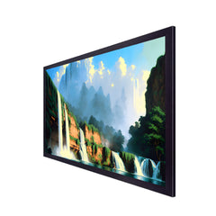 Beautiful Tropical Waterfall Forest Jungle Nature Floating Frame Canvas Wall Painting
