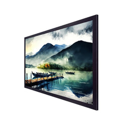 Cloudy Mountain Nature Scenery Floating Framed Canvas Wall Painting