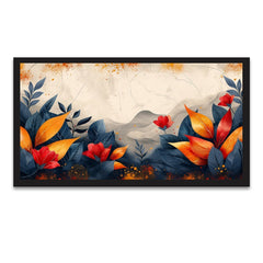 Colorful Leaves and Mountain Canvas Wall Painting
