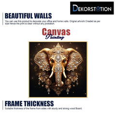 Majestic Golden ganesh ji Canvas wall painting Opulent Wall Art