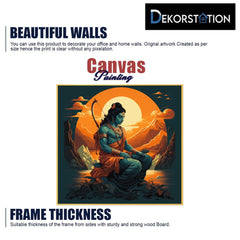 Lord Shri Ram Ji with Sun set Canvas Wall Painting