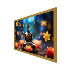 Serene Lord Buddha Meditation religious Canvas wall painting Decoration