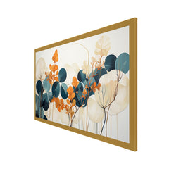 Whispers of Autumn Long Trees canvas painting Elegant Botanical Canvas with Warm Earthy Tones