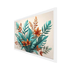 Elegant Botanical Bliss green and orange leaf Canvas wall painting Modern Tropical Leaf Wall Art for Sophisticated Decor