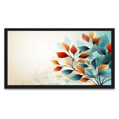 Multicolor Autumn Leaves With Neon Tone Canvas Wall Painting