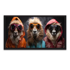 Group Of Dogs With Sunglass And Hood Canvas Wall Painting
