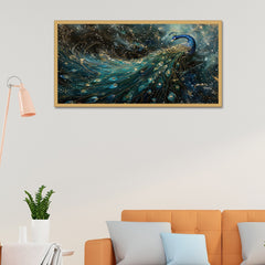 DEKORSTATION-Luxury-Blue-Peacock-Canvas-Wall-Painting-|-Elegant-Abstract-Bird-Art-with-Gold-Accents-Vastu-Painting-for-Living-Room,-Bedroom-&-Home-Decor