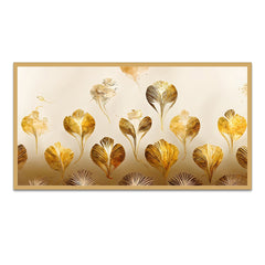 Golden Beautiful Leaves Modern art elegant Wall Painting