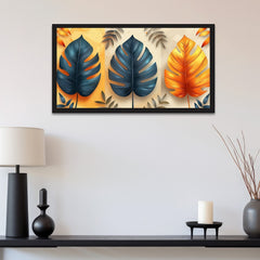 Multicolor Tropical Leaf Abstract Canvas Wall Painting