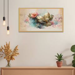 Luxurious Botanical Floral Elements Floating Frame Canvas Wall Painting