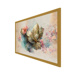 Luxurious Botanical Floral Elements Floating Frame Canvas Wall Painting