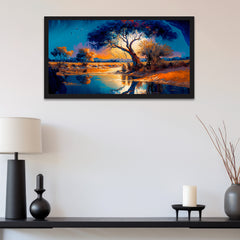 Wild African Tropical Jungle Floating Framed Canvas Wall Painting