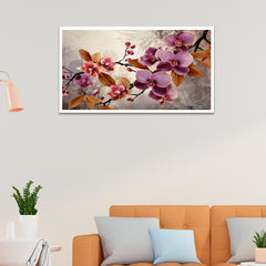 Orchid Flowers Floating Frame Canvas Wall Painting