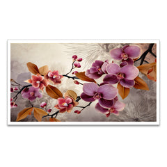 Orchid Flowers Floating Frame Canvas Wall Painting