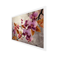 Orchid Flowers Floating Frame Canvas Wall Painting