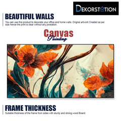 Vibrant Floral Elegance colour full Canvas Modern Abstract Flower Wall Art for Stylish Decor
