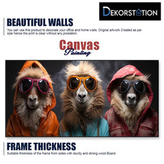 Group Of Dogs With Sunglass And Hood Canvas Wall Painting