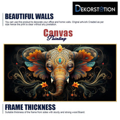 Majestic Elephant Mandala Canvas wall painting Vibrant Wall Art  Elegant Floating Frame Wall Paintings
