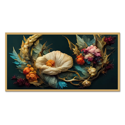 DEKORSTATION-Premium-Abstract-Floral-Canvas-Wall-Painting-|-Elegant-Vintage-Multicolor-Flower-Wall-Art-Decor-for-Living-Room,-Bedroom-&-Luxury-Home-Interior