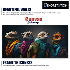 Cool Colorful Lizard 3D Acrylic Canvas Wall Painting