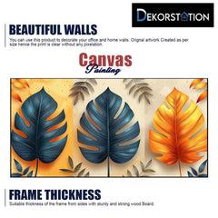 Multicolor Tropical Leaf Abstract Canvas Wall Painting