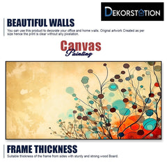 Abstract Floral Canvas Painting Modern Botanic Artwork