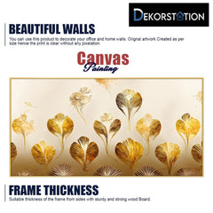 Golden Beautiful Leaves Modern art elegant Wall Painting