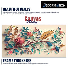 Dekorstatio Red And Orange Floral Canvas Wall Painting Vibrant Nature Inspired Wall Art