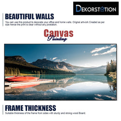 Tranquil Emerald Lake Canvas painting Serene Mountain Reflection Wall Art