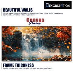 Autumn Cascade Bliss beautiful Waterfall nature Canvas wall painting  Decoration