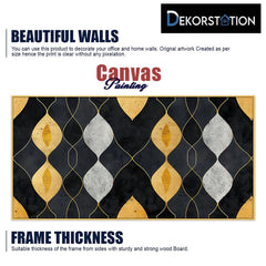 Canvas painting black gold geometric gold leaf design canvas painting