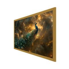 DEKORSTATION-Premium-Galaxy-Peacock-Canvas-Wall-Painting-|-Vastu-Painting-Cosmic-Blue-&-Gold-Bird-Art-with-Starry-Abstract-Background-for-Living-Room,-Bedroom-&-Home-Decor