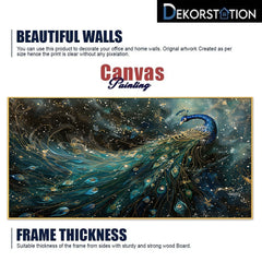 DEKORSTATION-Luxury-Blue-Peacock-Canvas-Wall-Painting-|-Elegant-Abstract-Bird-Art-with-Gold-Accents-Vastu-Painting-for-Living-Room,-Bedroom-&-Home-Decor
