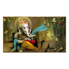 Beautiful Divine Ganesha Canvas Floating Frame Canvas Painting