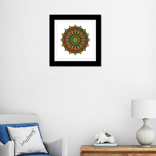 Mandala Sympathy Wall Art for Bedroom, Living Room, Office, Home Decoration (12 x 12 Inch Multicolor)