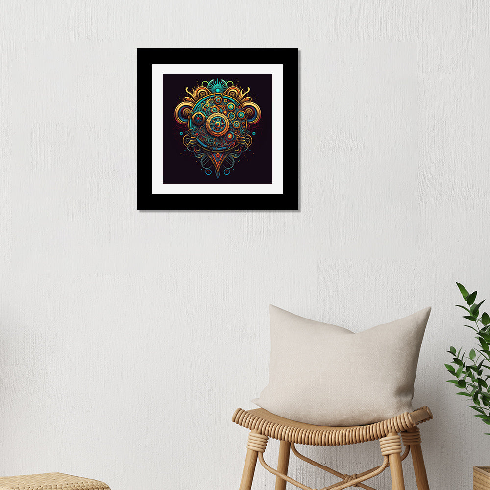 Colorful Mandala Design Frames Wall Art Frame Painting/Poster Modern Wall Art for Home and Office Wall Décor Size: 12 x 12 Inch