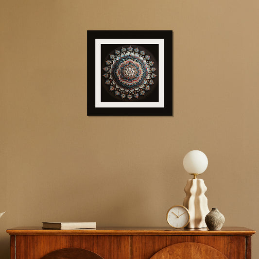 Modern Mandala Art Print/Poster Wall Decor Paintings for Home with Black Frame for Living Room, Bedroom, Office, Home Decoration Size: 12 Inch x 12 Inch