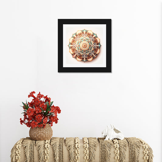 Modern Mandala Art Print/Poster Wall Decor Paintings for Home with Black Frame for Home and Office Wall Decoration Size: 12 Inch x 12 Inch