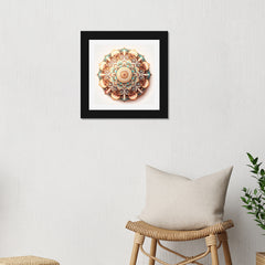 Modern Mandala Art Print/Poster Wall Decor Paintings for Home with Black Frame for Home and Office Wall Decoration Size: 12 Inch x 12 Inch