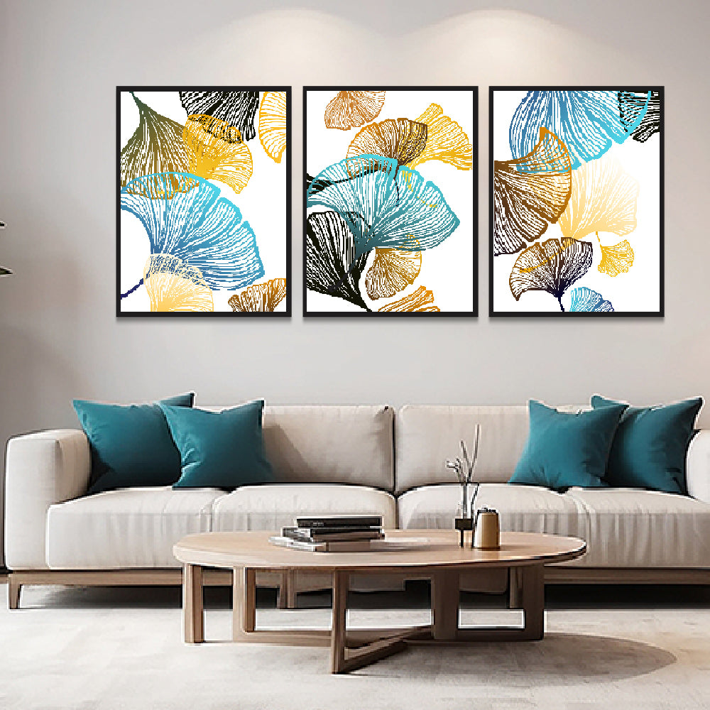 Set of 3 Abstract 3d Wall Mount Frame Painting for Wall Decoration