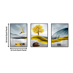 Abstract Golden Modern Art Frame Painting for Wall Decoration