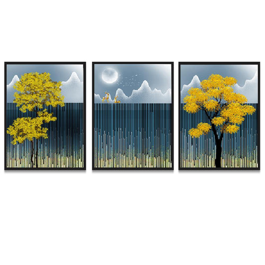 Modern Abstract Blue Landscape Art Print Painting for Wall Décor