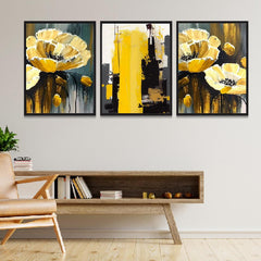 Modern Abstract Painting Set of 3 Wall Frame Painting for Home and Office Décor