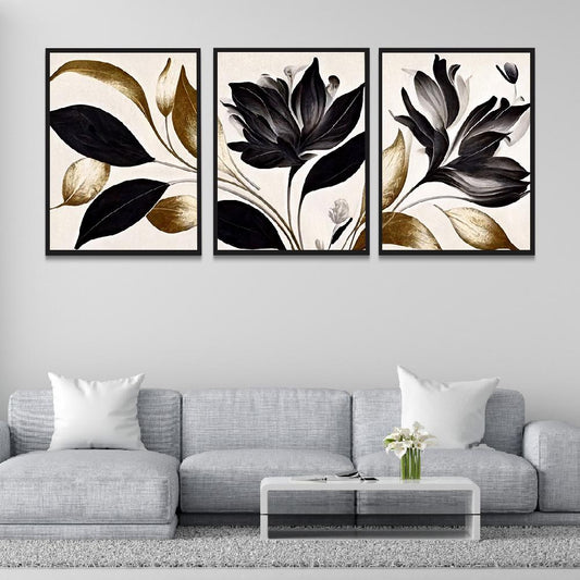 Abstract Canvas Painting Set of 3 Wall Hanging Frame for Home and Office Décor